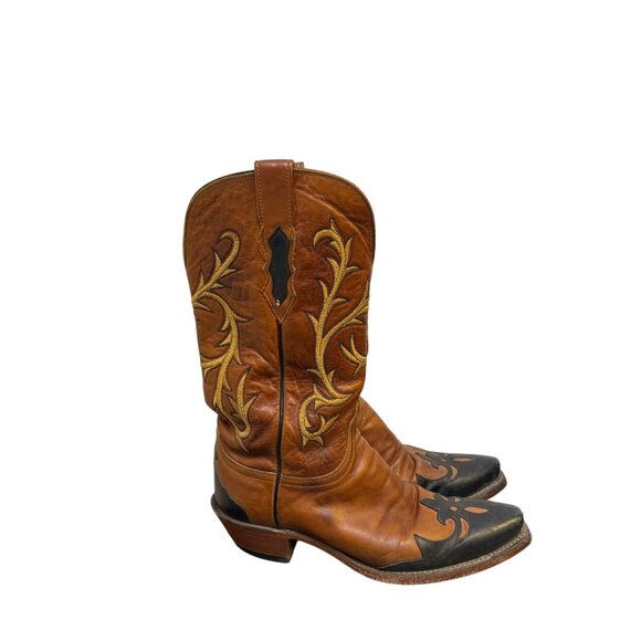 Lucchese Brown Leather Western Boots Size 7.5 - Picture 5 of 9